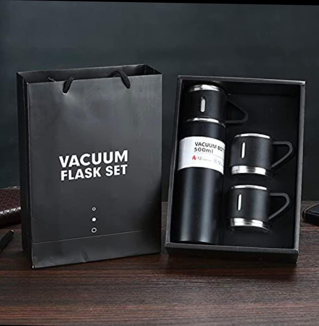 Triple Cup Stainless Steel Travel Flask